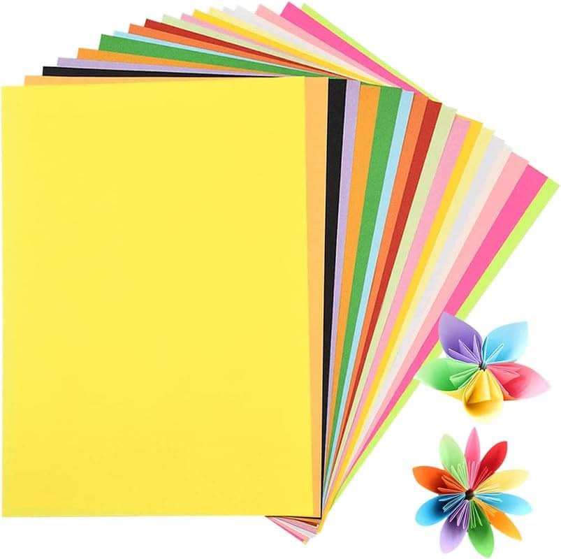     			ECLET 40 pcs Color A4 Medium Size Sheets (10 Sheets Each Color) Art and Craft Paper Double Sided Colored