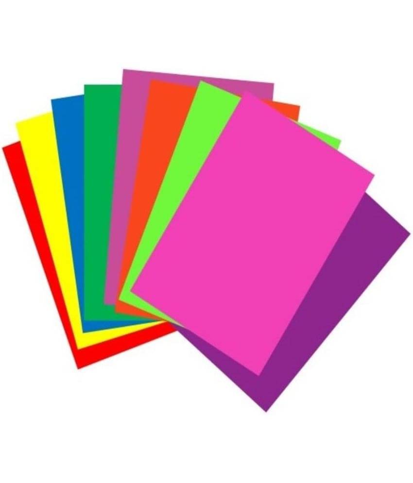     			ECLET 40 pcs Color A4 Medium Size Sheets (10 Sheets Each Color) Art and Craft Paper Double Sided Colored set 123