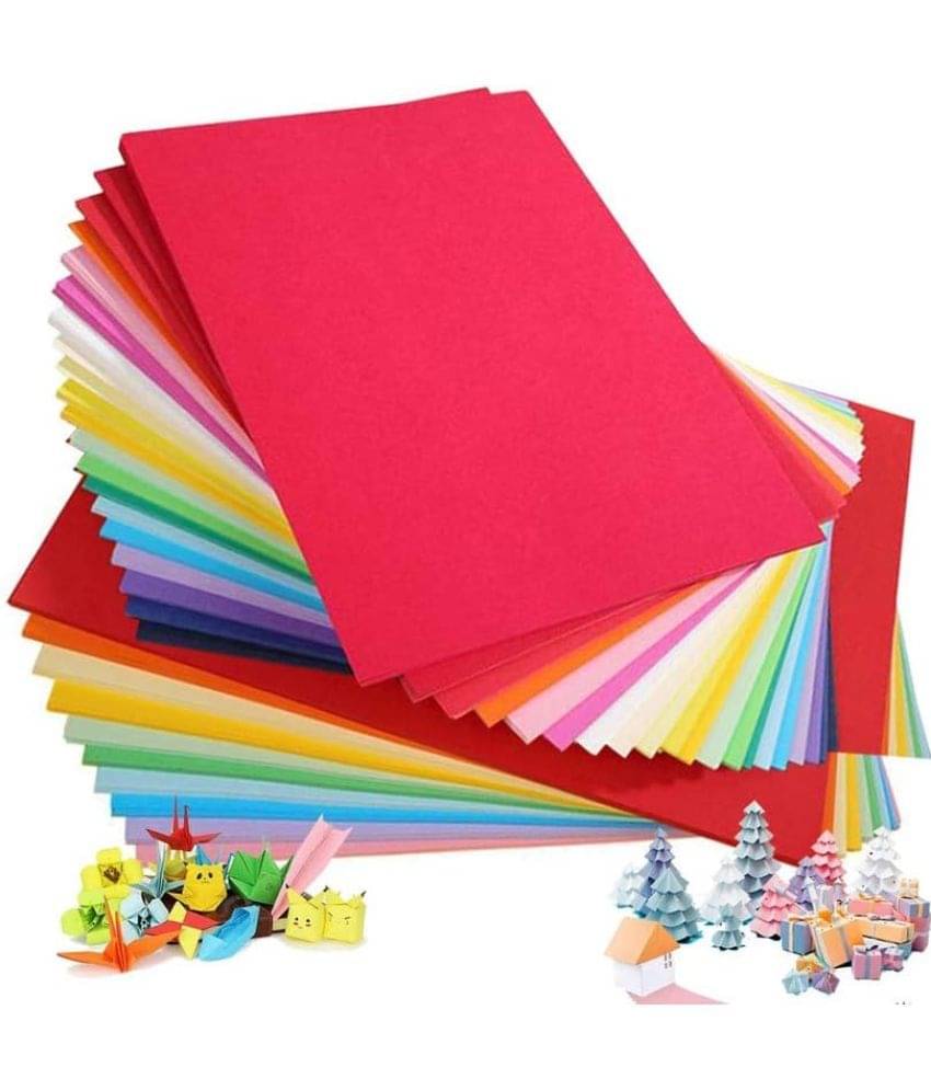     			ECLET 40 pcs Color A4 Medium Size Sheets (10 Sheets Each Color) Art and Craft Paper Double Sided Colored set 86