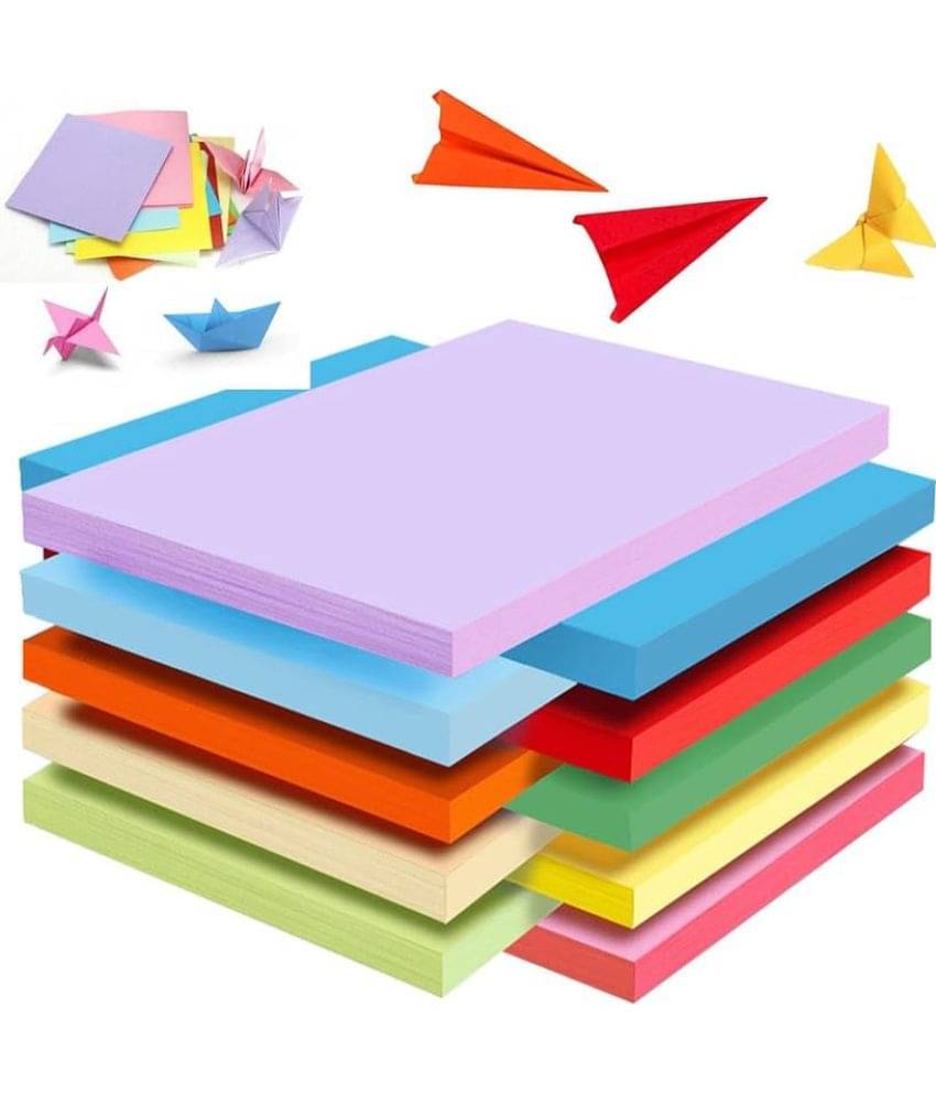     			ECLET 40 pcs Color A4 Medium Size Sheets (10 Sheets Each Color) Art and Craft Paper Double Sided Colored set 105