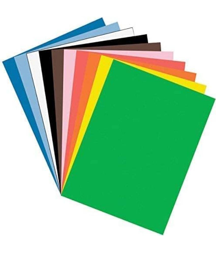     			ECLET 40 pcs Color A4 Medium Size Sheets (10 Sheets Each Color) Art and Craft Paper Double Sided Colored set 266