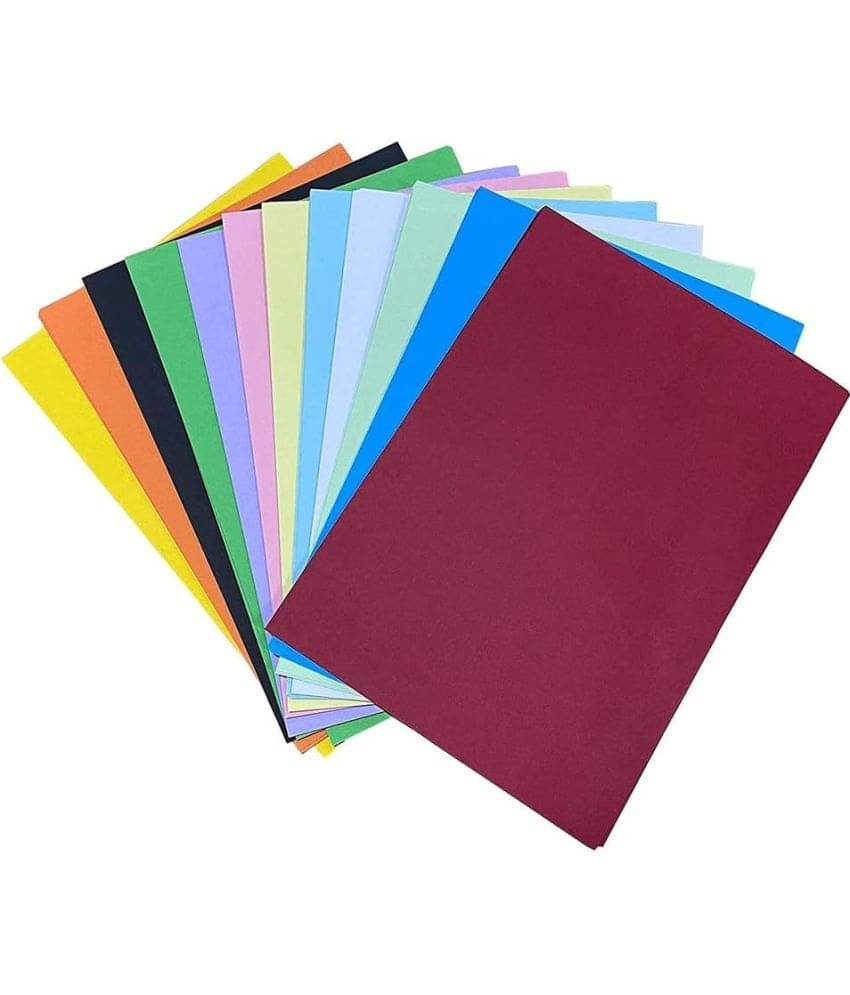     			ECLET 40 pcs Color A4 Medium Size Sheets (10 Sheets Each Color) Art and Craft Paper Double Sided Colored