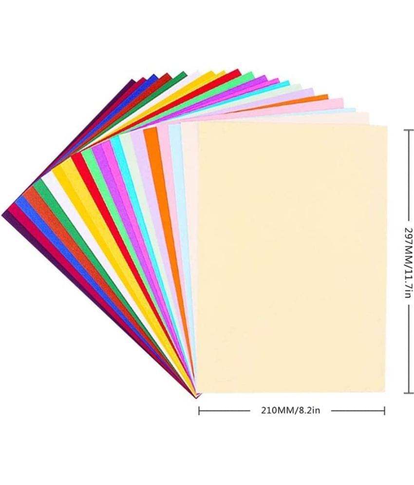 ECLET 40 pcs Color A4 Medium Size Sheets (10 Sheets Each Color) Art and Craft Paper Double Sided Colored set 22 ECLET 40 pcs Color A4 Medium Size Sheets (10 Sheets Each Color) Art and Craft Paper Double Sided Colored set 22