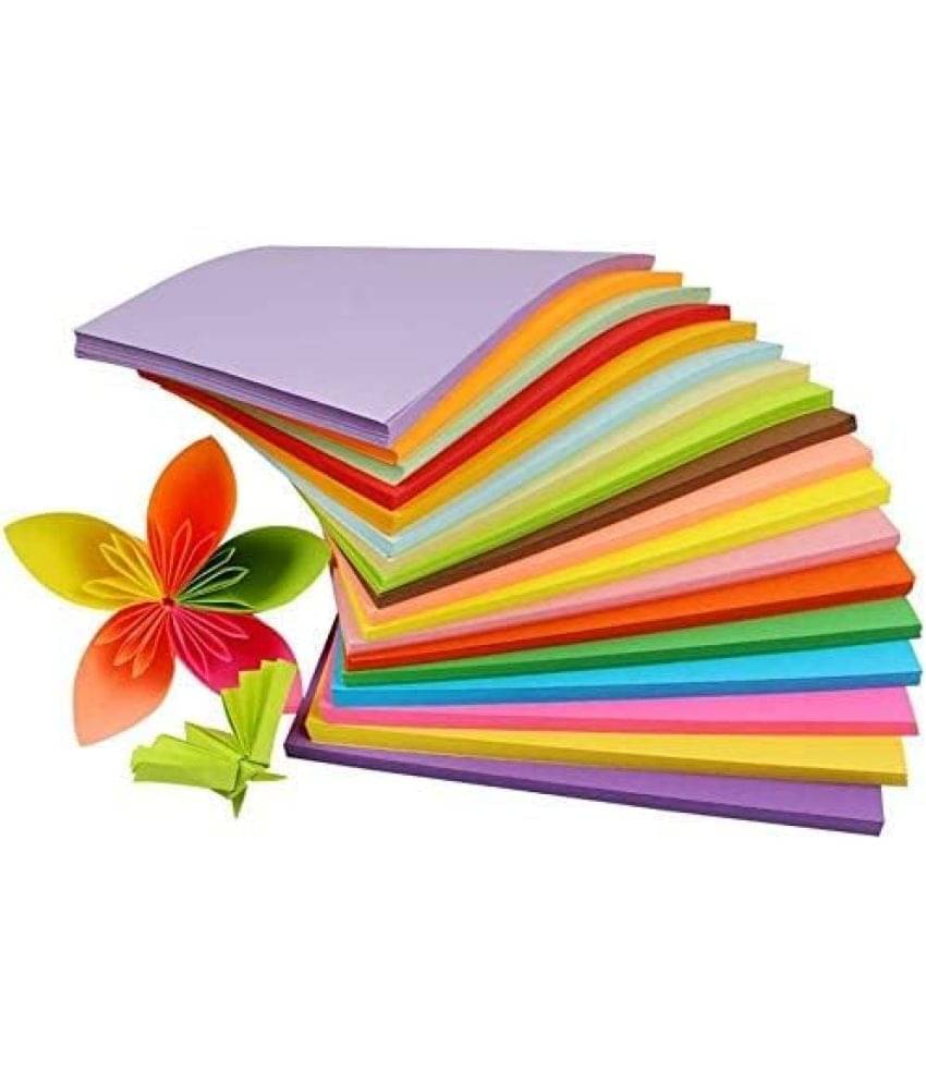    			ECLET 40 pcs Color A4 Medium Size Sheets (10 Sheets Each Color) Art and Craft Paper Double Sided Colored