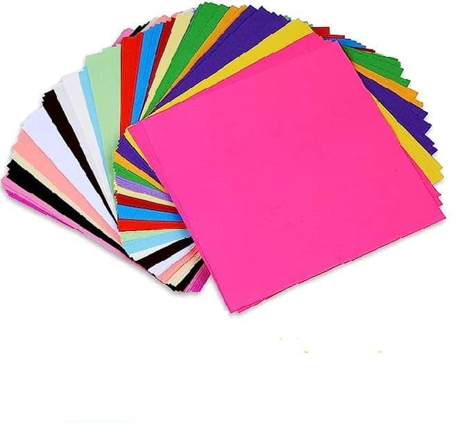 ECLET Neon Origami Paper 15 cm X 15 cm Pack of 100 Sheets (10 sheet x 10 color) Fluorescent Color Both Side Coloured For Origami, Scrapbooking, Project Work.16