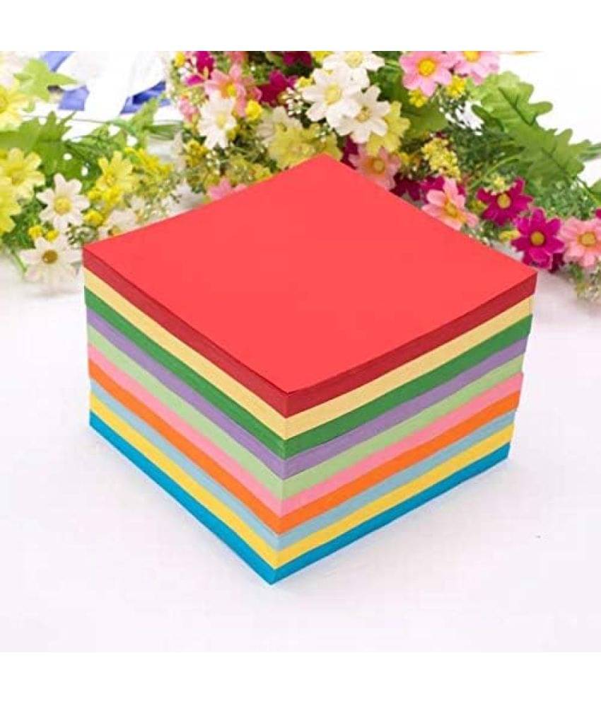 ECLET Neon Origami Paper 15 cm X 15 cm Pack of 500 Sheets (50 sheet x 10 color) Fluorescent Color Both Side Coloured For Origami, Scrapbooking, Project Work     			ECLET Neon Origami Paper 15 cm X 15 cm Pack of 500 Sheets (50 sheet x 10 color) Fluorescent Color Both Side Coloured For Origami, Scrapbooking, Project Work