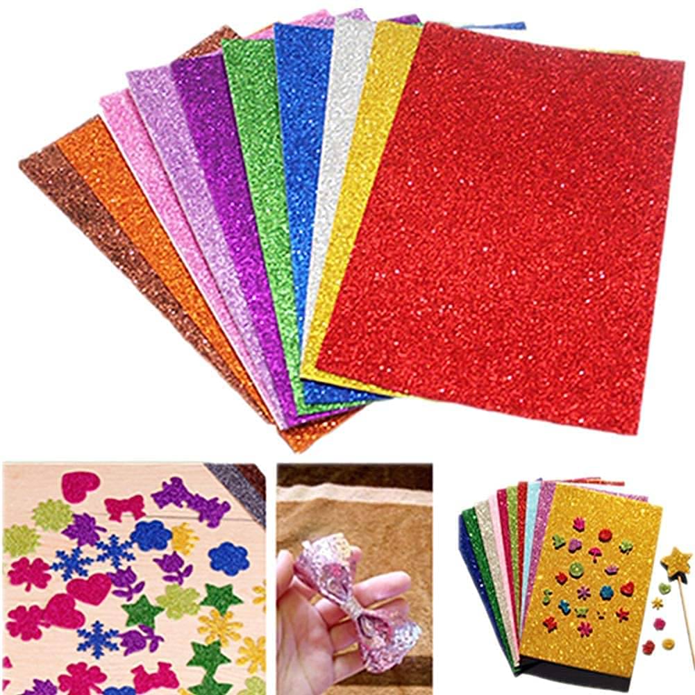 ECLET Pack of 10 Bright A4 Size Multicolored Stiff Felt Sheet ECLET Pack of 10 Bright A4 Size Multicolored Stiff Felt Sheet