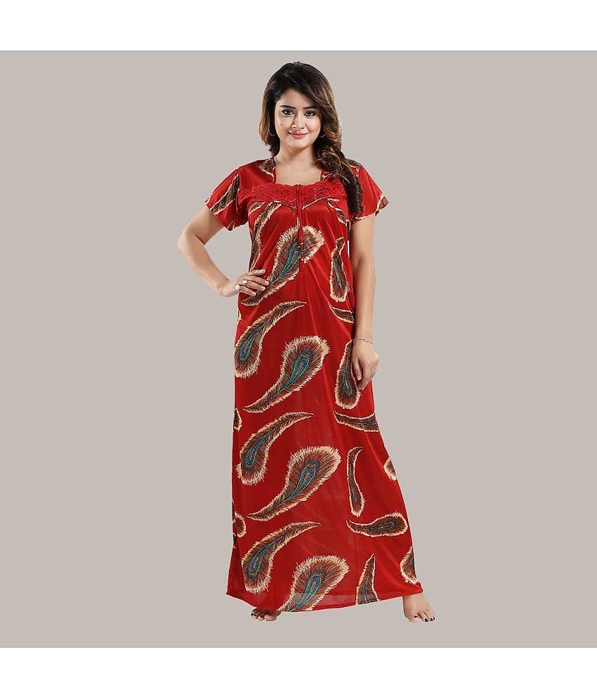 Gutthi Yellow Satin Women's Nightwear Nighty & Night Gowns ( Pack of 1 ) - Nightwear & Loungewear | Buy online on ZillyBuy