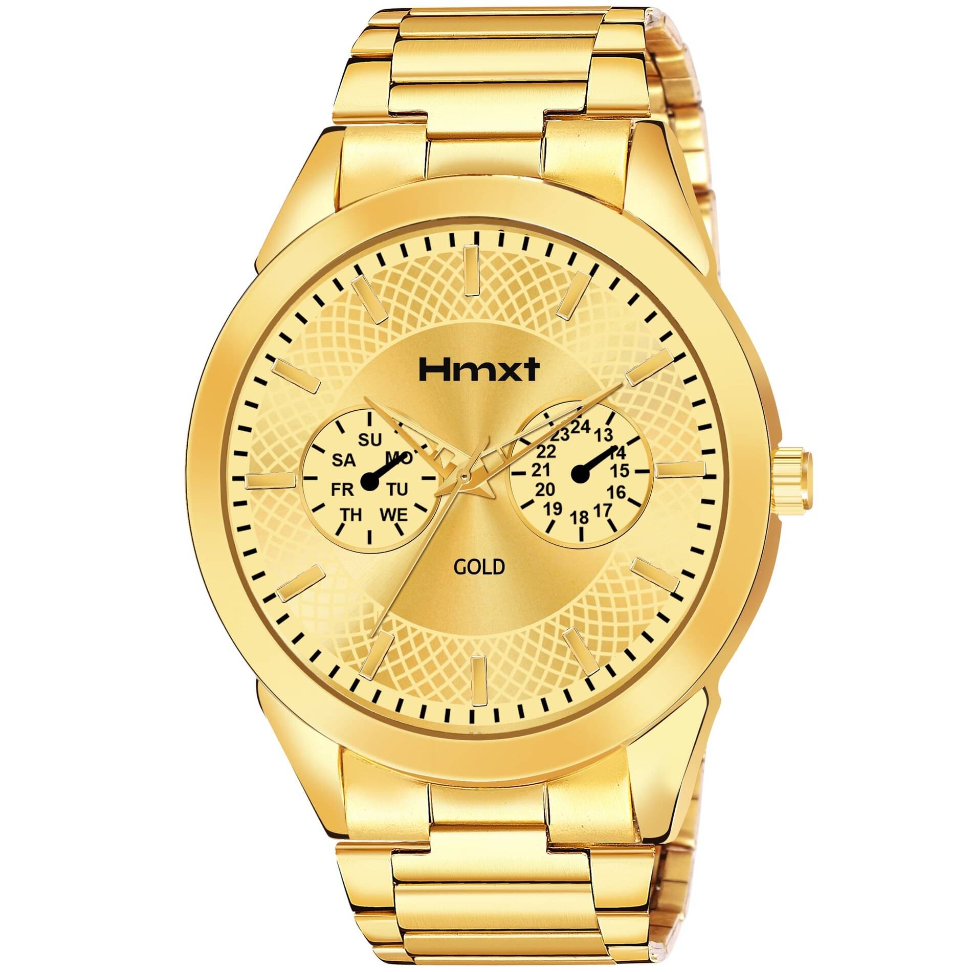     			HMXT Gold Stainless Steel Analog Men's Watch