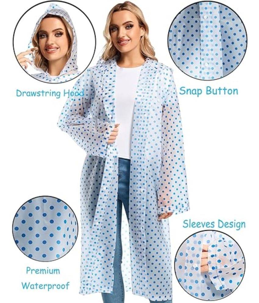 Infispace Polyester Long Raincoat - Blue Infispace Polyester Long Raincoat - Blue