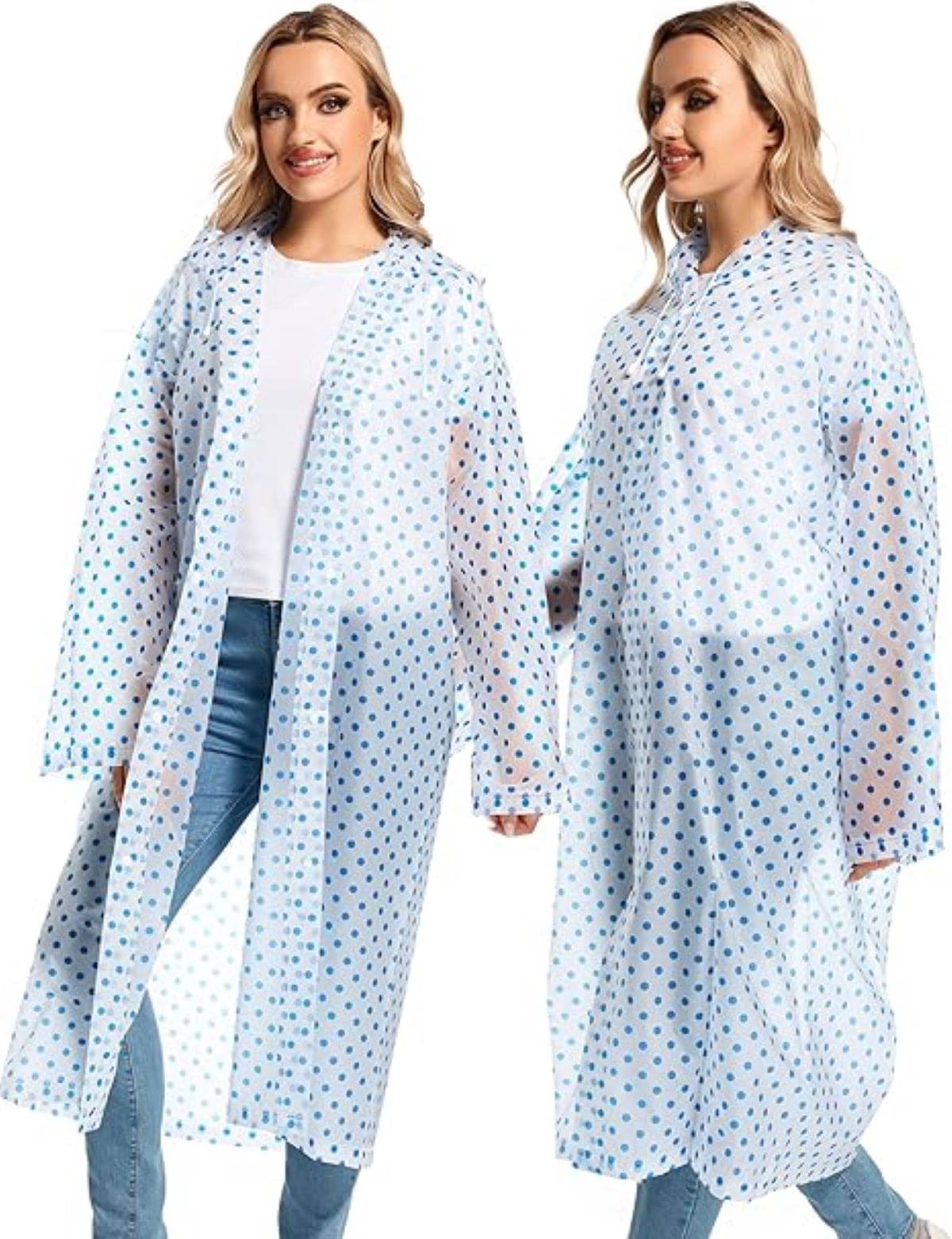 Infispace Polyester Long Raincoat - Blue Infispace Polyester Long Raincoat - Blue