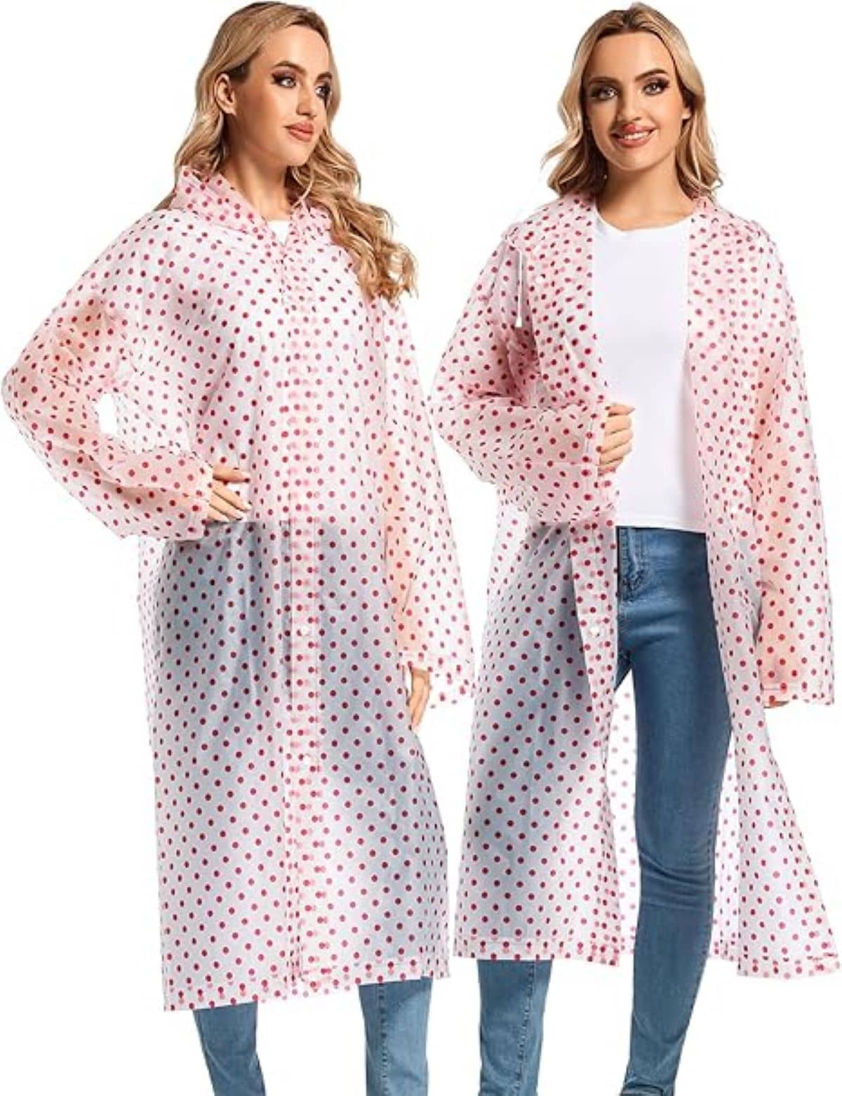 Infispace Polyester Long Raincoat - Red