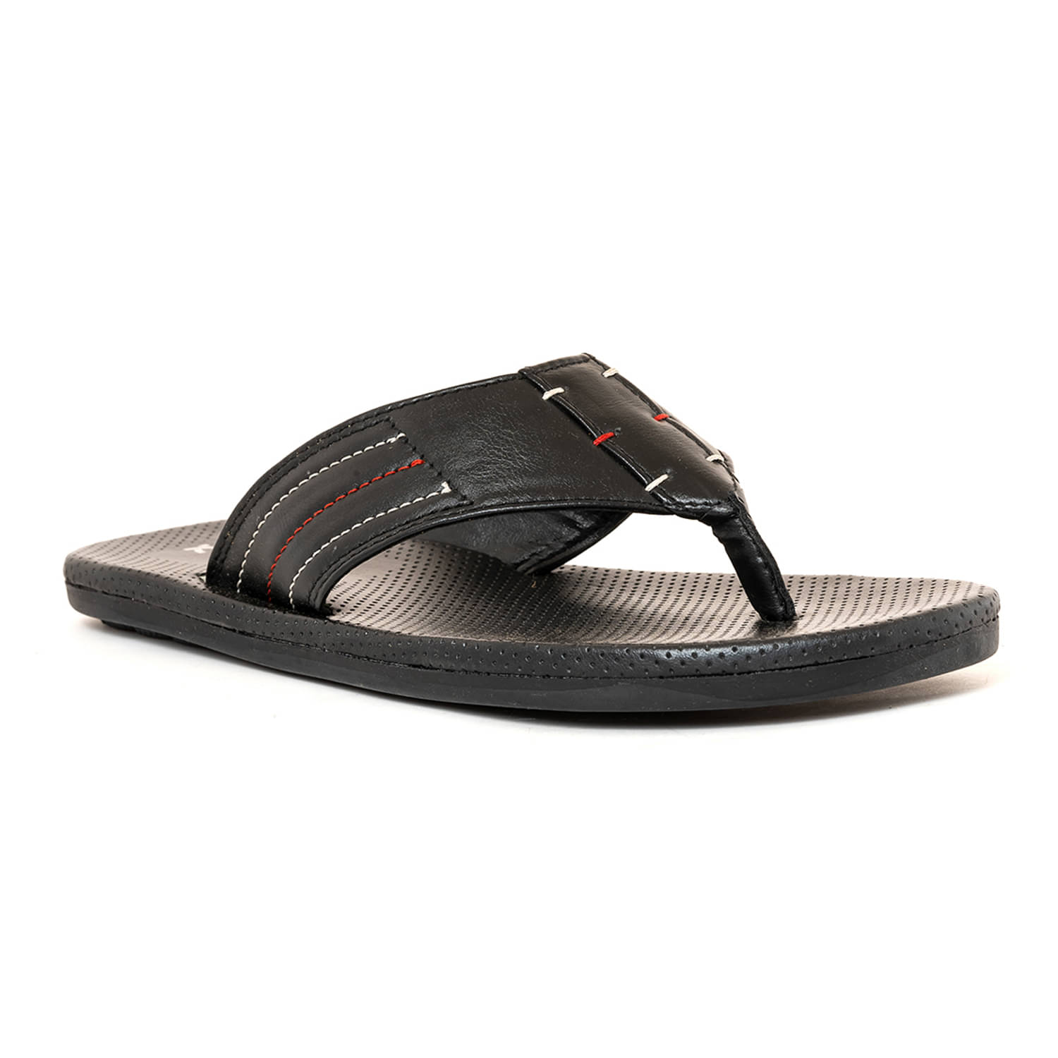     			KHADIM Black Men's Slide Flip Flop