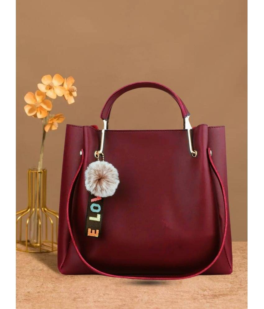     			LIKE STYLE Shoulder Bag PU Set of 1 ( Maroon )