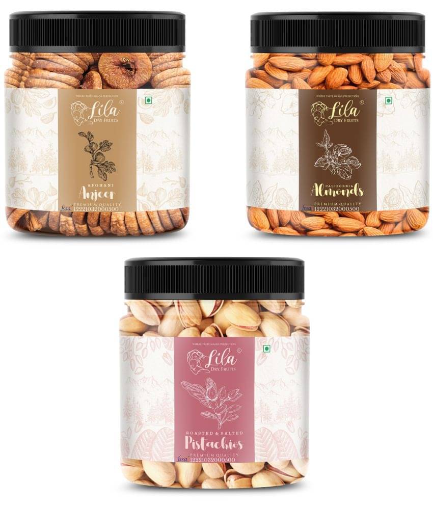 Lila Dry Fruits Figs (250gm),Almond(250gm) & Pistachios(250 gm) Combo | Kaju Badam Pista Combo Lila Dry Fruits Figs (250gm),Almond(250gm) & Pistachios(250 gm) Combo | Kaju Badam Pista Combo