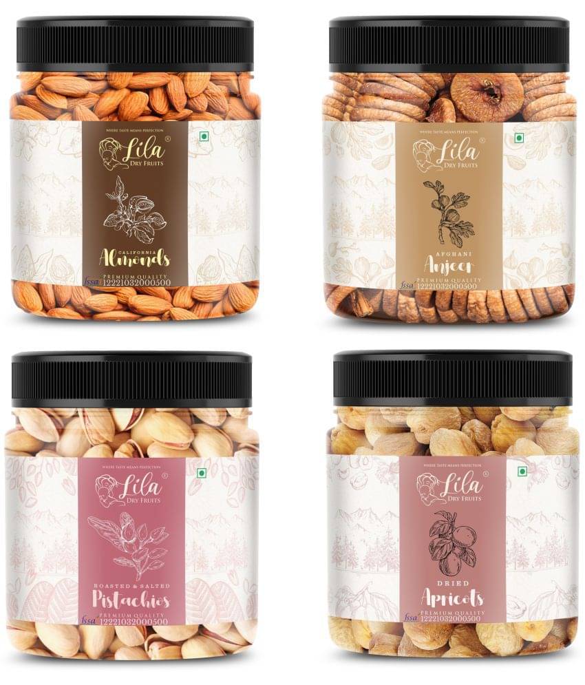     			Lila Dry Fruits Figs(250gm), Almond (250gm), Pistachios (250gm) & Apricots(250 gm)