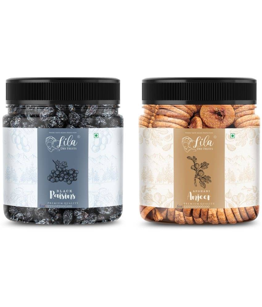 Lila Dry Fruits Figs (100gm) & Black Raisins (100gm) Combo | Anjeer Kishmish Combo Lila Dry Fruits Figs (100gm) & Black Raisins (100gm) Combo | Anjeer Kishmish Combo