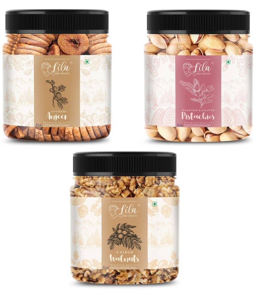 Lila Dry Fruits Figs (100gm), Pista(100gm) & Walnut(100 gm) Combo | Kaju Pista Akhrot Combo Lila Dry Fruits Figs (100gm), Pista(100gm) & Walnut(100 gm) Combo | Kaju Pista Akhrot Combo