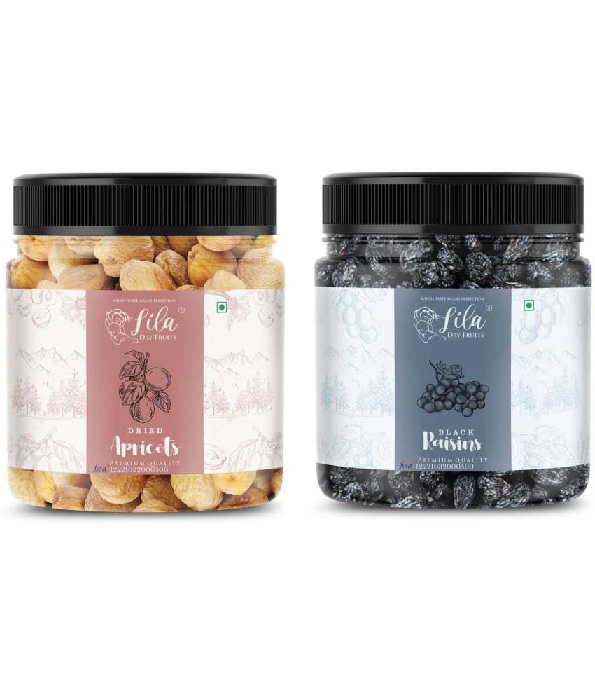     			Lila Dry Fruits Black Raisin (250gm) & Apricots(250gm) Combo | Kali Dakh Khubani Combo