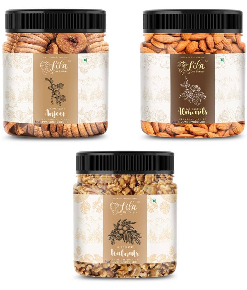 Lila Dry Fruits Figs (100gm), Almond(100gm) & Walnut(100 gm) Combo | Kaju Badam Akhrot Combo Lila Dry Fruits Figs (100gm), Almond(100gm) & Walnut(100 gm) Combo | Kaju Badam Akhrot Combo
