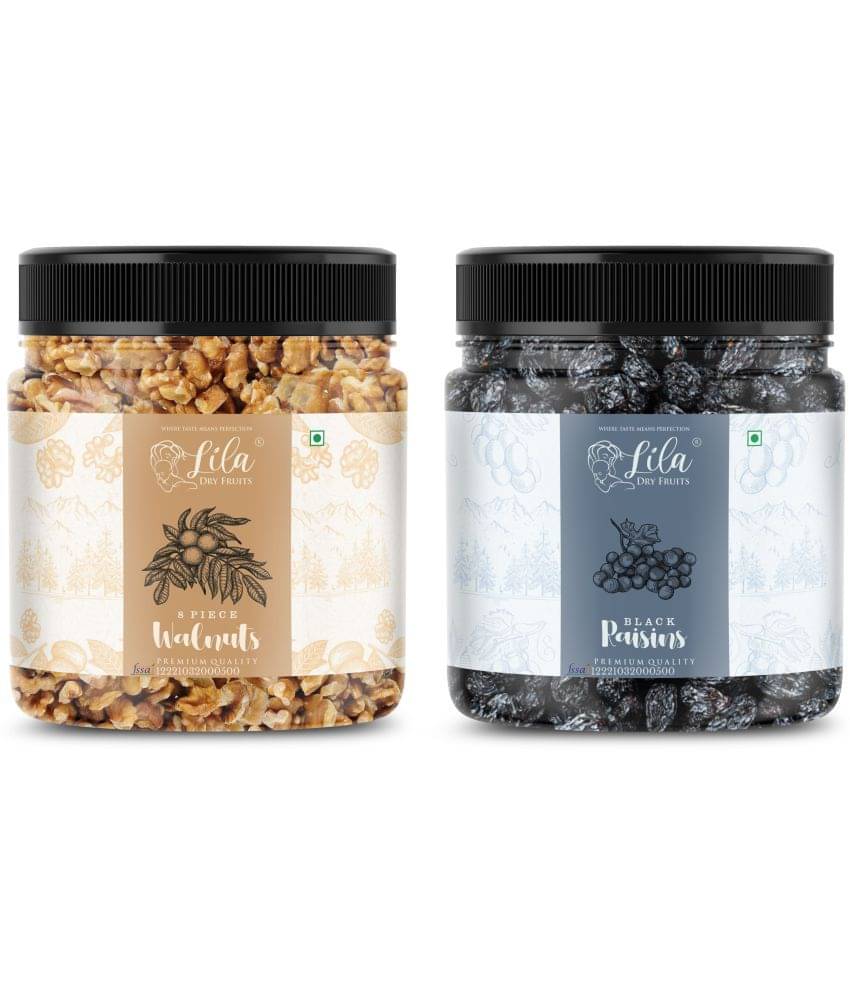 Lila Dry Fruits Black Raisin (100gm) & Walnuts(100gm) Combo | Kali Dakh Akhrot Combo Lila Dry Fruits Black Raisin (100gm) & Walnuts(100gm) Combo | Kali Dakh Akhrot Combo