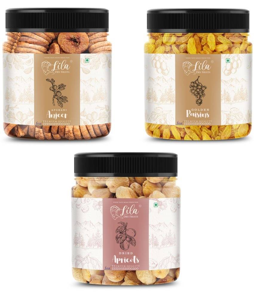 Lila Dry Fruits Figs (250gm), Green Raisin(250 gm) & Apricot(250 gm) Combo | Dry Fruits Combo Lila Dry Fruits Figs (250gm), Green Raisin(250 gm) & Apricot(250 gm) Combo | Dry Fruits Combo