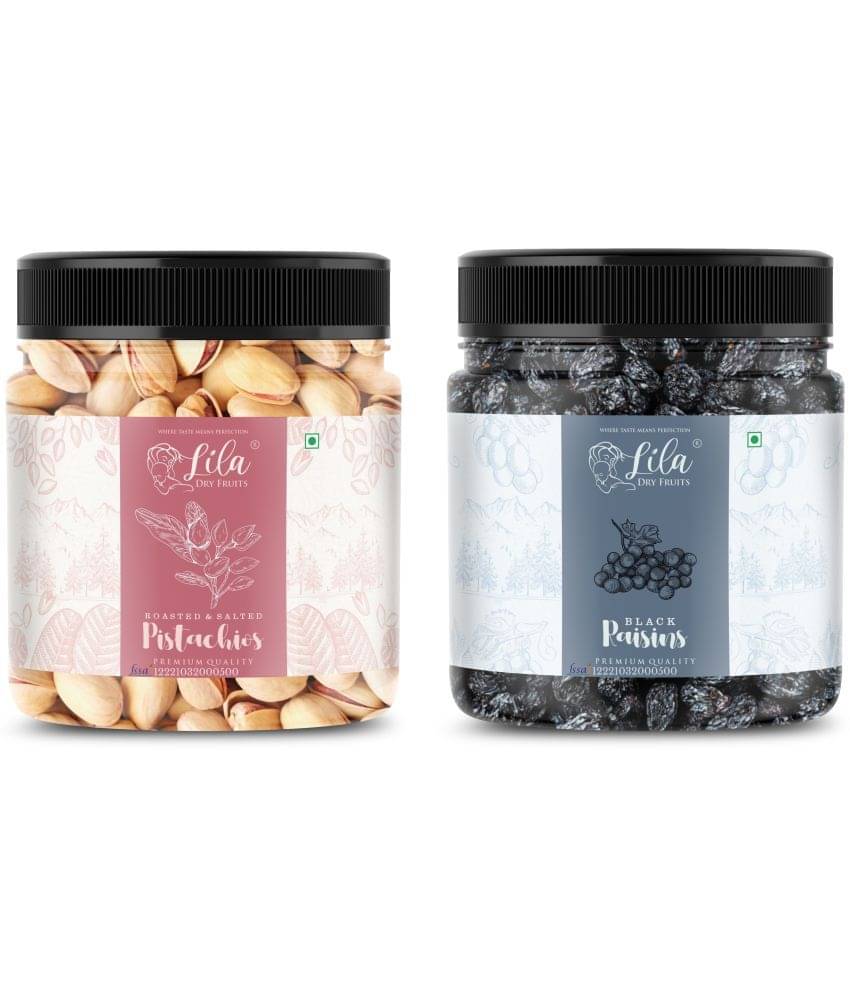 Lila Dry Fruits Pistachios (100gm) & Black Raisin(100gm) Combo | Pista Kishmish Combo Lila Dry Fruits Pistachios (100gm) & Black Raisin(100gm) Combo | Pista Kishmish Combo