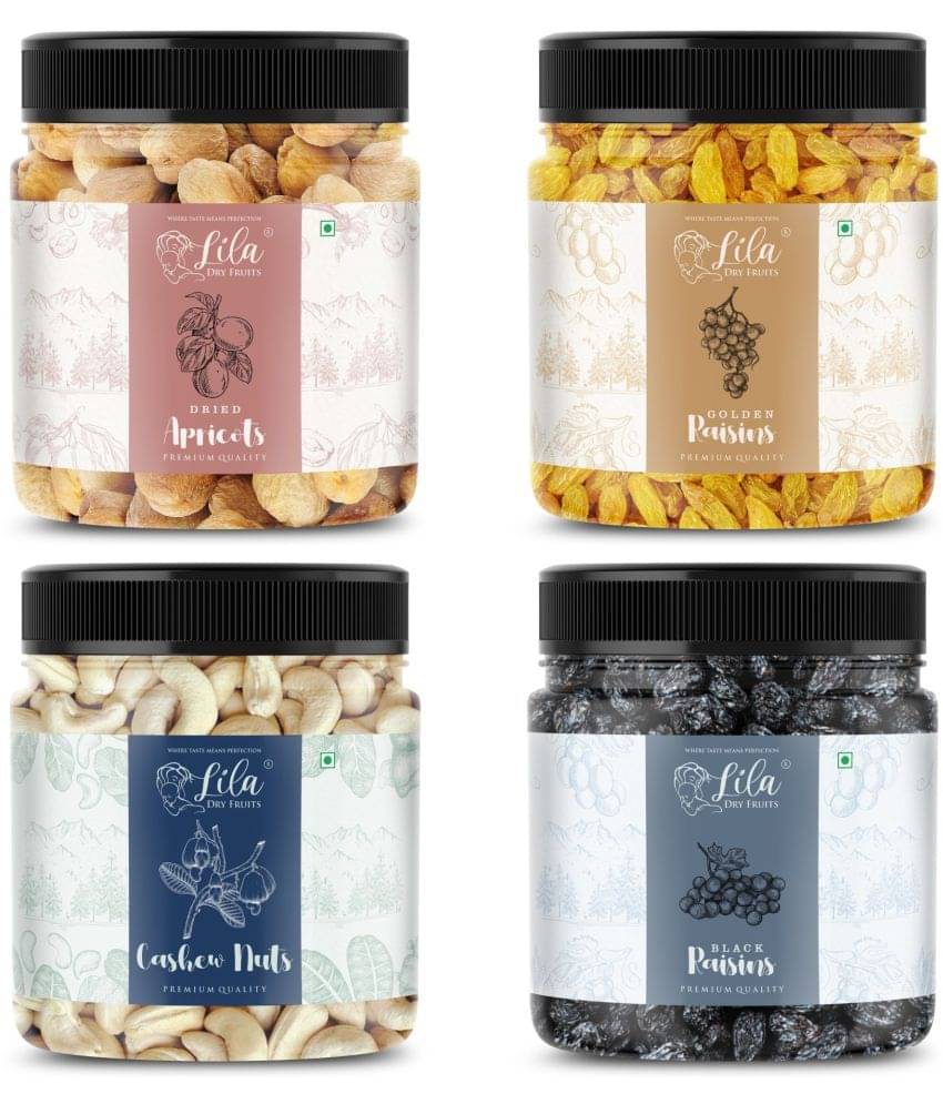 Lila Dry Fruits Cashew(250gm), Green Raisin(250gm), Black Raisin(250gm), Apricots(250gm) Lila Dry Fruits Cashew(250gm), Green Raisin(250gm), Black Raisin(250gm), Apricots(250gm)