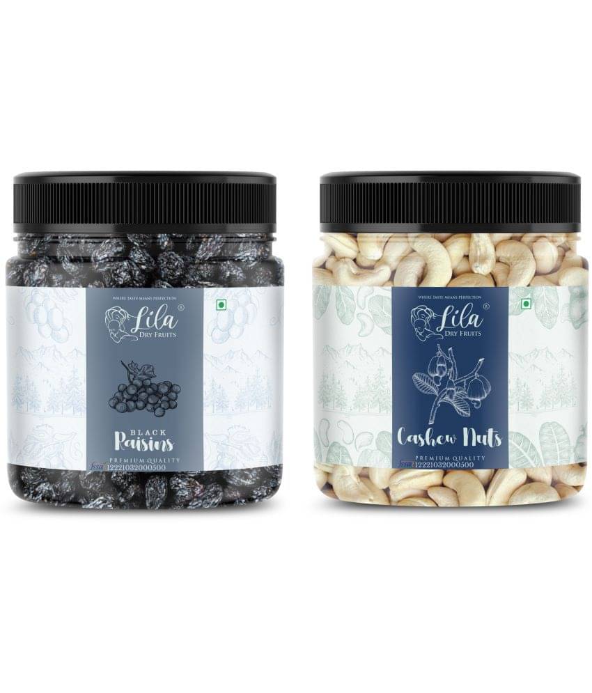 Lila Dry Fruits Cashew (250gm) & Black Raisin(250gm) Combo | Kaju Kali Dakh Combo Lila Dry Fruits Cashew (250gm) & Black Raisin(250gm) Combo | Kaju Kali Dakh Combo