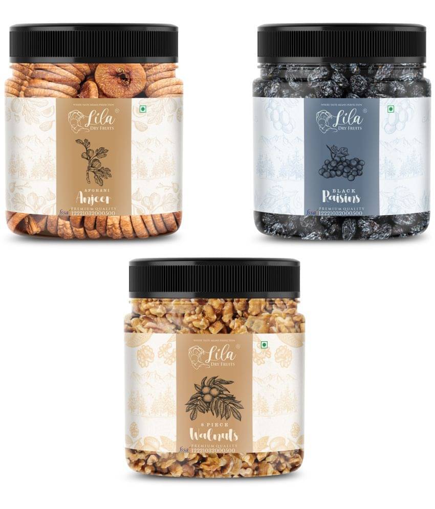 Lila Dry Fruits Figs (250gm),Walnut(250gm) & Black Raisin(250 gm) Combo | Kaju Akhrot Kishmish     			Lila Dry Fruits Figs (250gm),Walnut(250gm) & Black Raisin(250 gm) Combo | Kaju Akhrot Kishmish