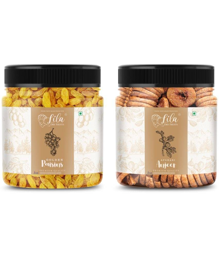 Lila Dry Fruits Figs (250gm) & Golden Raisins(250gm) Combo | Anjeer Kishmish Combo Lila Dry Fruits Figs (250gm) & Golden Raisins(250gm) Combo | Anjeer Kishmish Combo