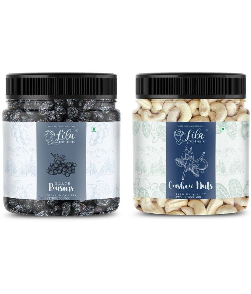 Lila Dry Fruits Cashew (500gm) & Black Raisin(500gm) Combo | Kaju Kali Dakh Combo Lila Dry Fruits Cashew (500gm) & Black Raisin(500gm) Combo | Kaju Kali Dakh Combo
