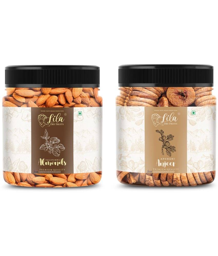 Lila Dry Fruits Figs (500gm) & Almonds (500gm) Combo | Anjeer Badam Combo Lila Dry Fruits Figs (500gm) & Almonds (500gm) Combo | Anjeer Badam Combo