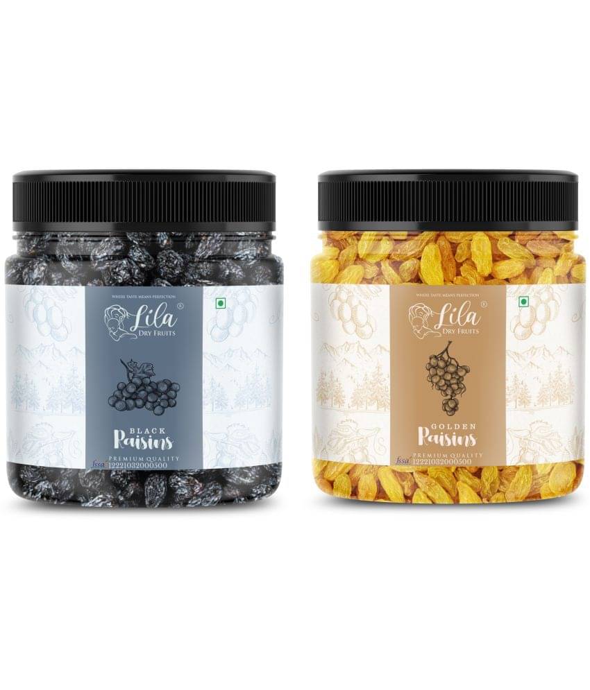 Lila Dry Fruits Green Raisin (500gm) & Black Raisin(500gm) Combo | Kishmish Kali Dakh Combo Lila Dry Fruits Green Raisin (500gm) & Black Raisin(500gm) Combo | Kishmish Kali Dakh Combo