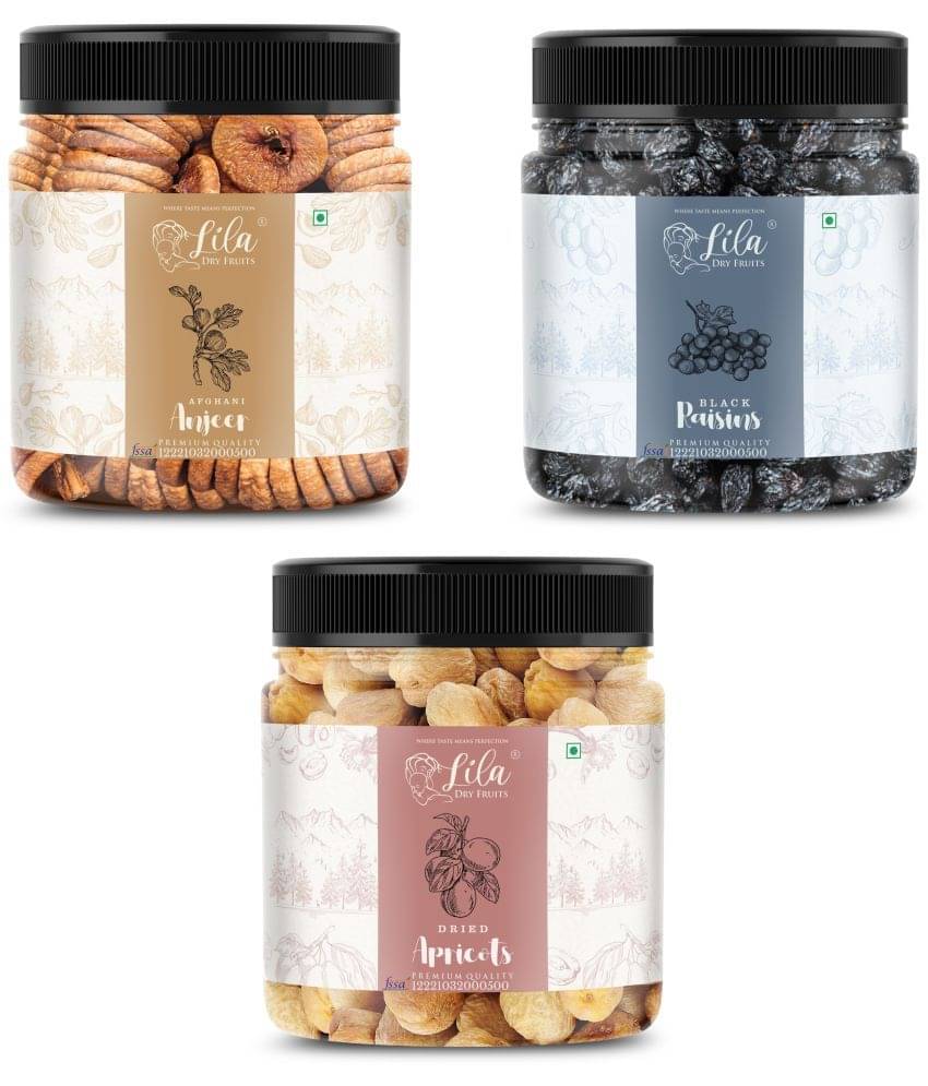     			Lila Dry Fruits Figs (500gm), Black Raisin(500gm) & Apricot(500 gm) Combo | Dry Fruits Combo