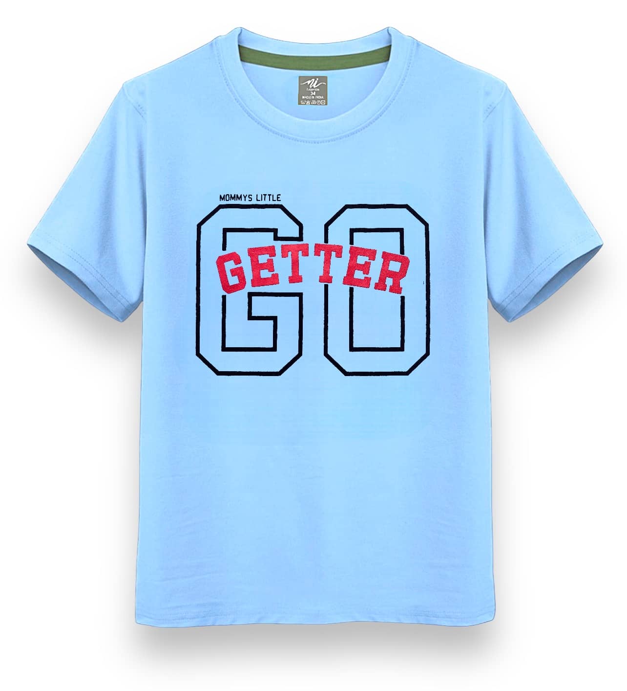 NI FASHION Pack of 1 Boys Cotton Blend T-Shirt ( Sky Blue )