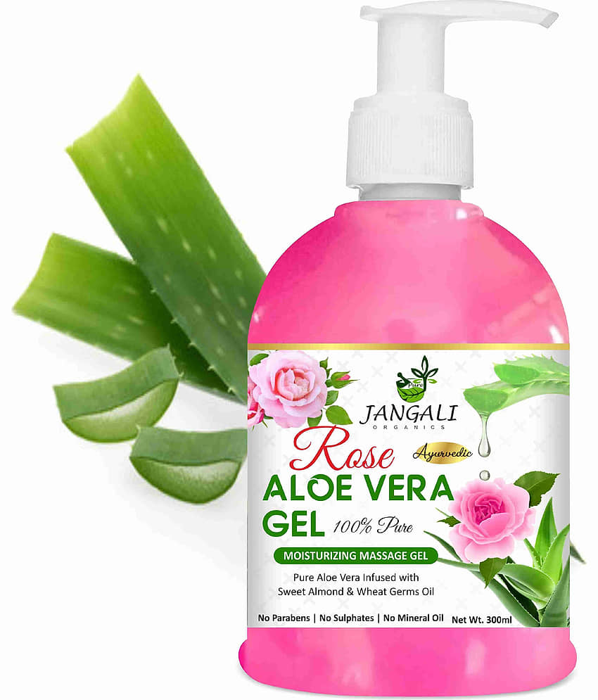 PURE Jangali ORGANICS 100% PURE Rose Aloe Vera Gel for Beautiful Skin & Hair 300ML