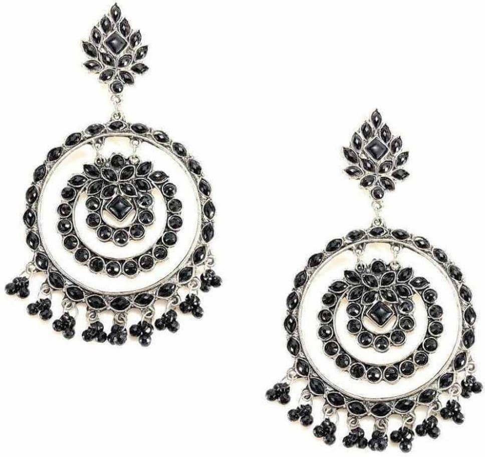 Samridhi DC Black Chandbalis Earrings ( Pack of 1 ) - Earrings | Buy online on ZillyBuy