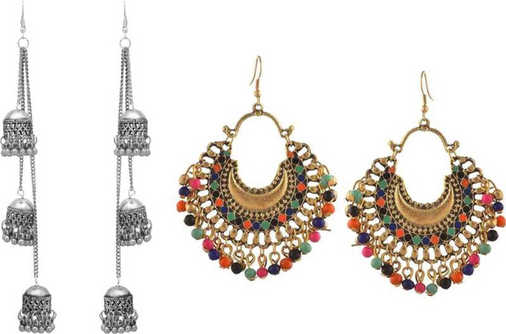     			Samridhi DC Multi Color Jhumki Earrings ( Pack of 2 )