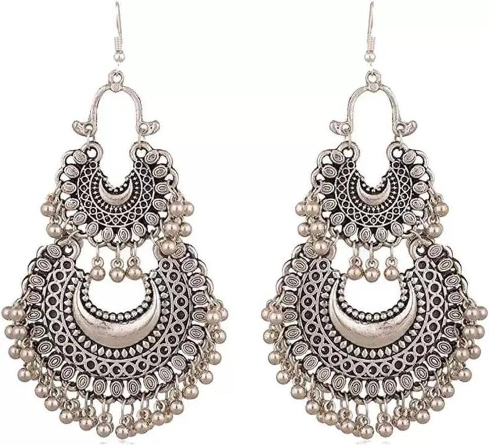 Samridhi DC Silver Chandbalis Earrings ( Pack of 1 ) - Earrings | Buy online on ZillyBuy