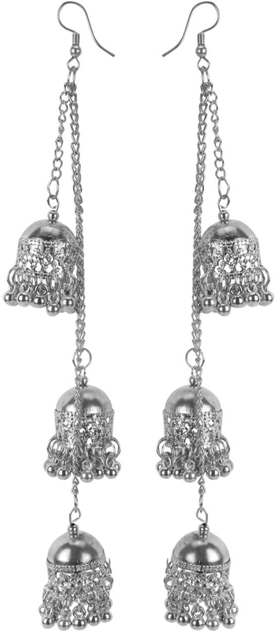 Samridhi DC Silver Jhumki Earrings ( Pack of 1 ) - Earrings | Buy online on ZillyBuy
