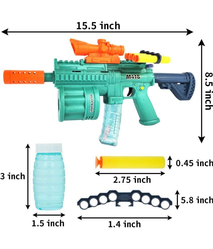     			TOY DEKHO  3 in 1 Electric Gun Toy for Kids, Bubble Machine Gun, Shooting Gun Toy with Dart, Bubble Machine Gun for  Boys & Girls  Age  4+ Years Plastic Multicolour Musical Battery Operated Toy