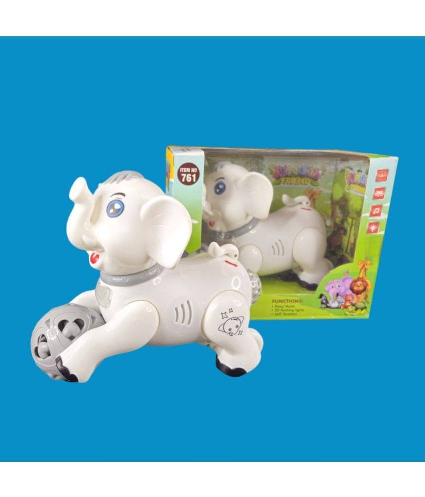     			TOY DEKHO Battery Operated Musical Elephant Toy With Light And Music, Plastic Walking Elephant For Kids Boys Girls 2+ Year Multiple Colour Options Are Available