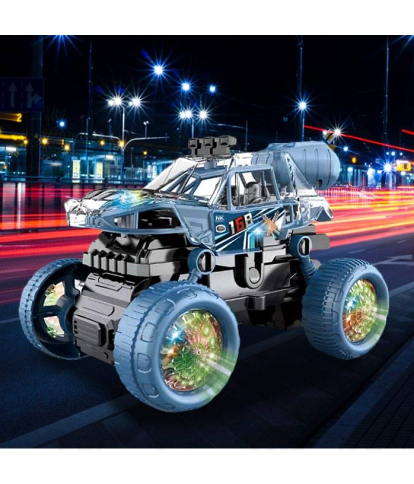     			TOY DEKHO Stunt Car Toy for Kids - Stunt Spray Battery Operated Car with 3D Flashing Light & Sound Toy for Kids Friction Power Toy Car for Kids - 360 Degree Stunt Car for Boys Age 3+ Years Stunt Toy Car