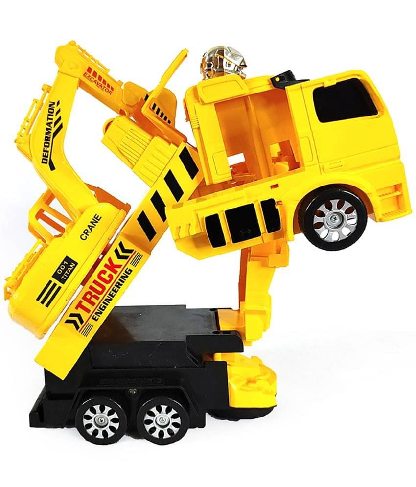     			TOY DEKHO  Transformers Engineering Form Deformation Robot Truck  JCB Robot 3MDL Mix For Kids || Battery Operated Excavator Robot Truck For Boys Girls Age 3,4,5+ Years Children  Plastic Robot Excavator Truck With Light and Music (Multicolor)