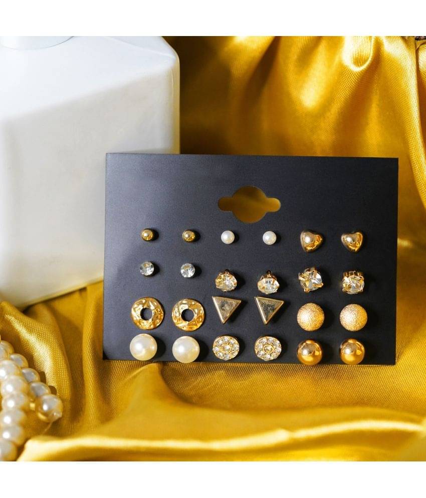     			Thrillz Golden Stud Earrings ( More Than 10 )
