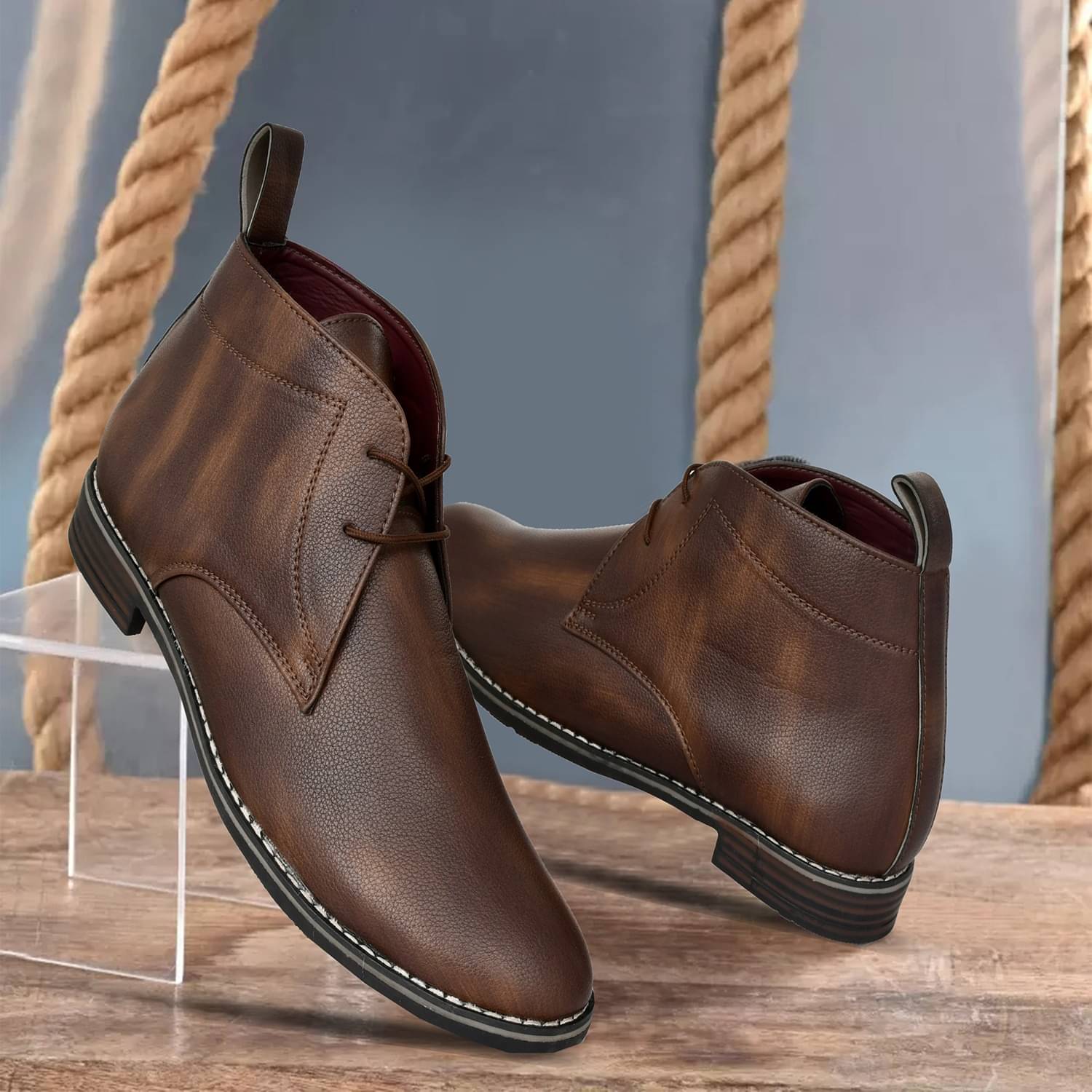 VATELIO Brown Men's Casual Boots VATELIO Brown Men's Casual Boots
