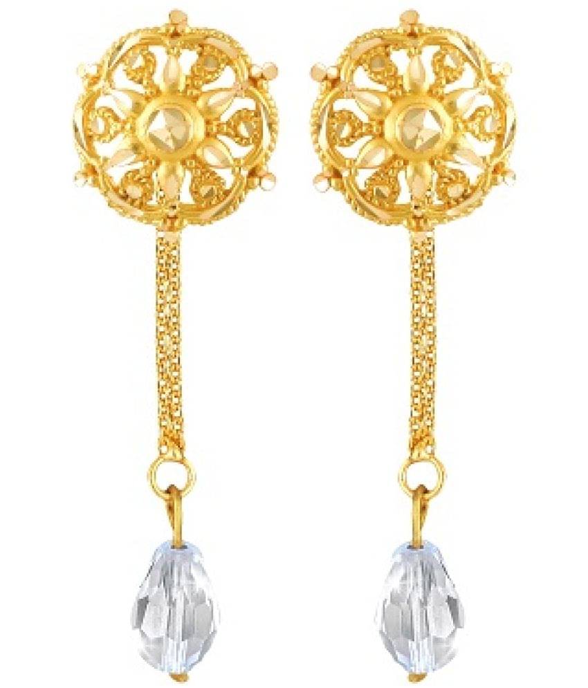     			Vighnaharta Golden Drop Earrings ( Pack of 1 )