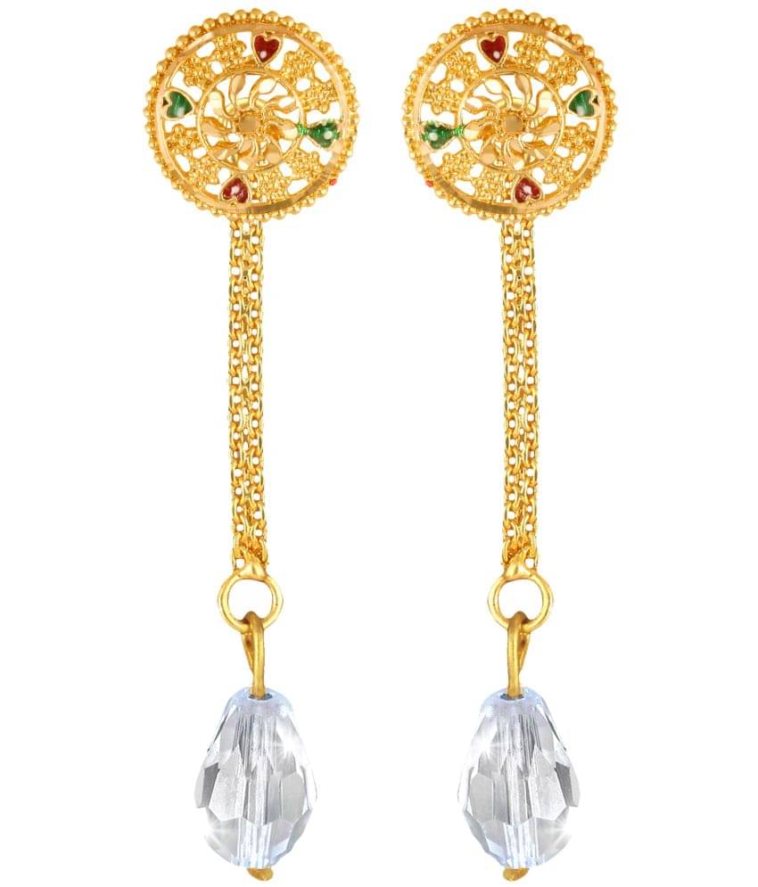     			Vighnaharta Golden Drop Earrings ( Pack of 1 )