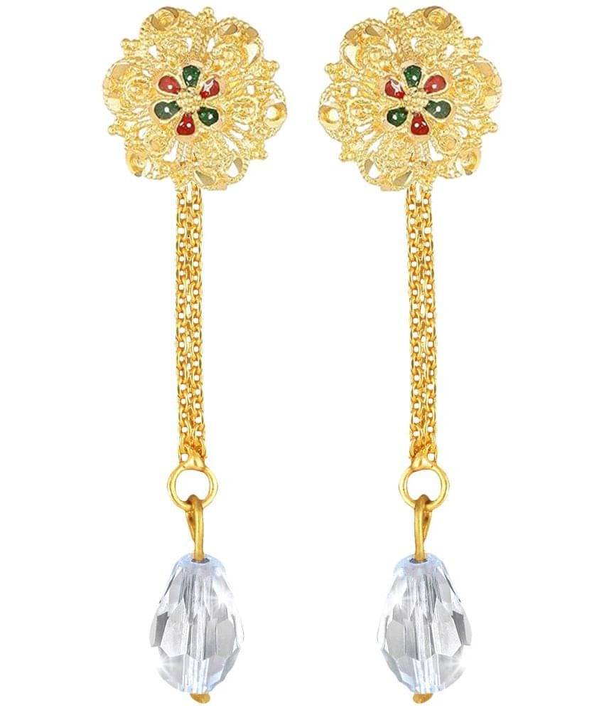     			Vighnaharta Golden Drop Earrings ( Pack of 1 )